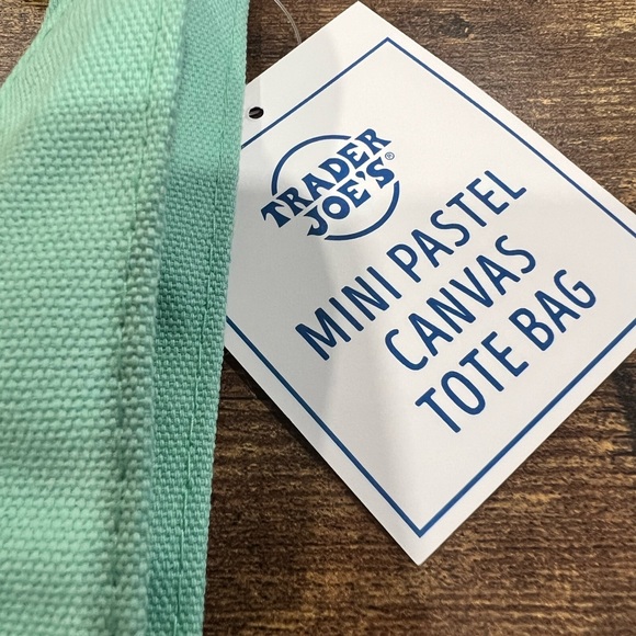 Trader Joe’s Limited Edition Pastel Mint Green Canvas Tote Bag - 2 available - Picture 3 of 5